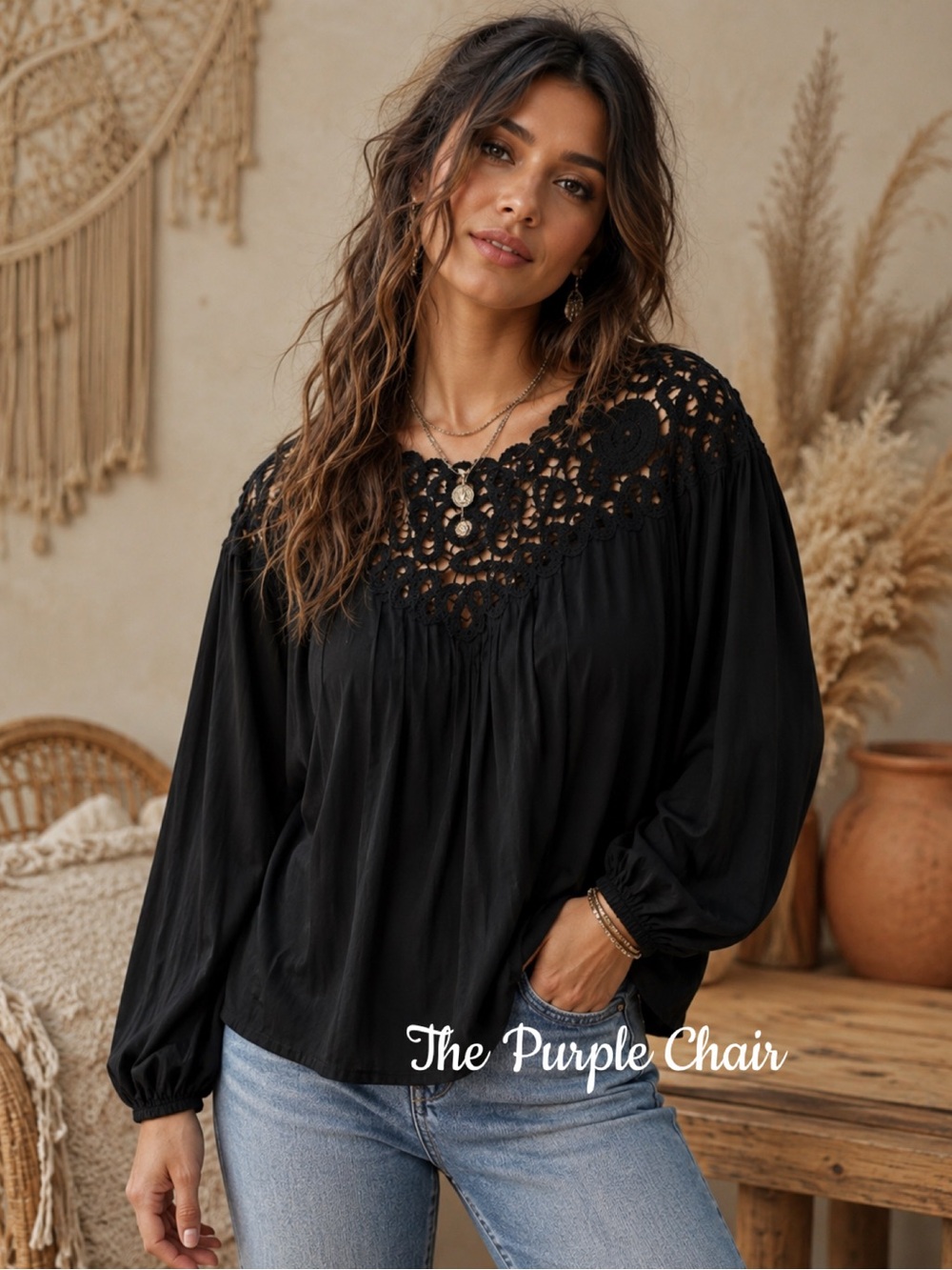 JOHNNY WAS Black Long Sleeve Cielito Modal Blouse XS - Picture 12 of 12